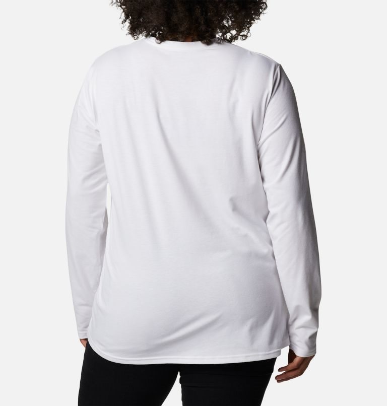 Women's Columbia Sun Trek Long Sleeve Sweatshirts White | Plus Size CA-J1360